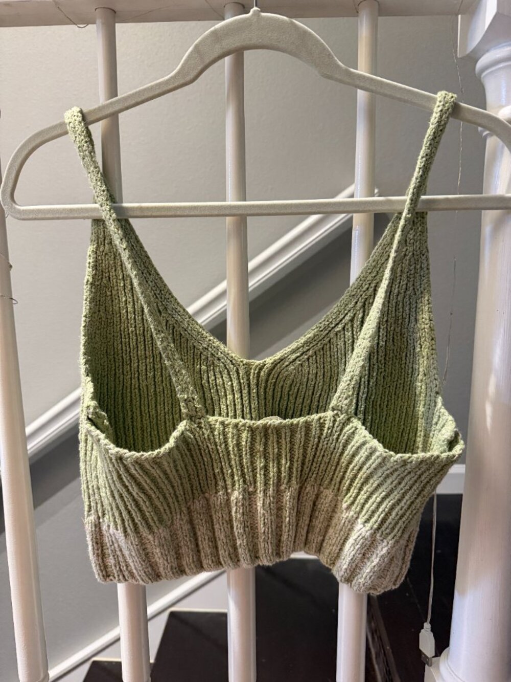 Free People Intimately Sage Green Knit Crop Tank - M - Picture 2 of 4